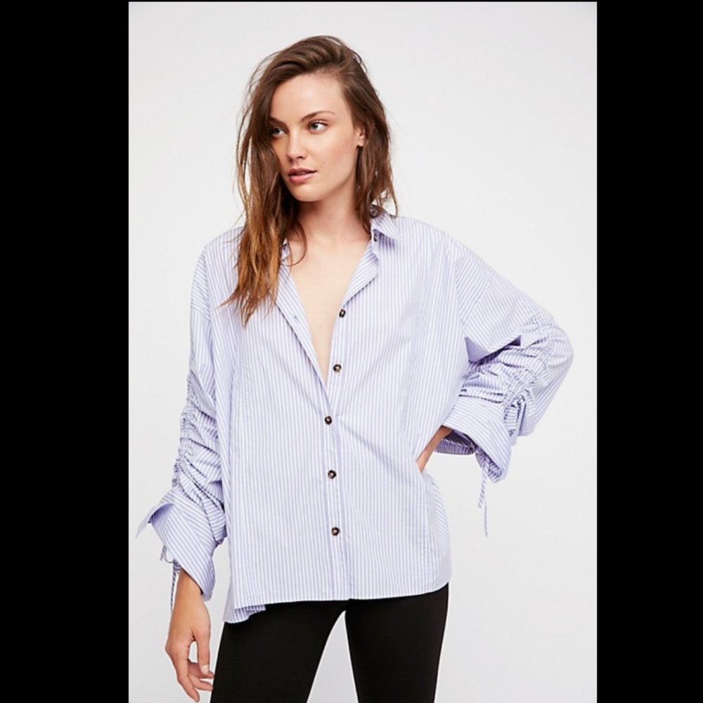 Free People It’s a cinch stripe button down large